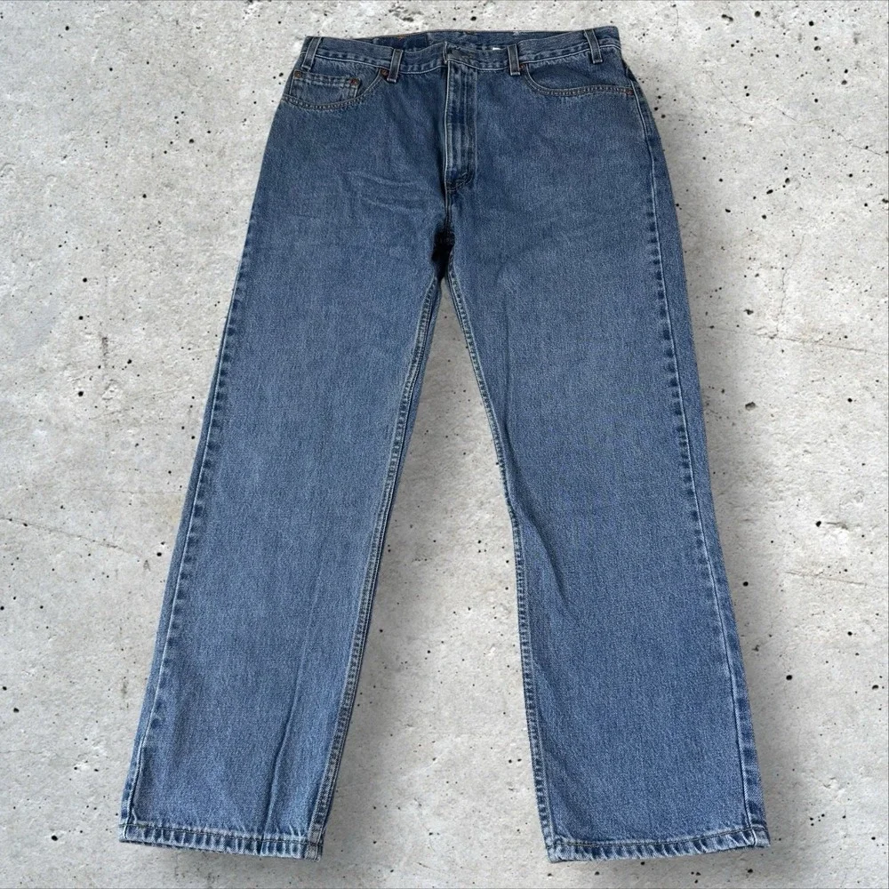 Vintage Levis‎ Jeans Measure 36x30 Blue 505 Reg Straight Fit 90s Distressed USA